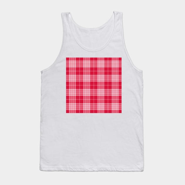 Thick Red and White Buffalo Tartan Plaid Pattern Tank Top by teezeedy